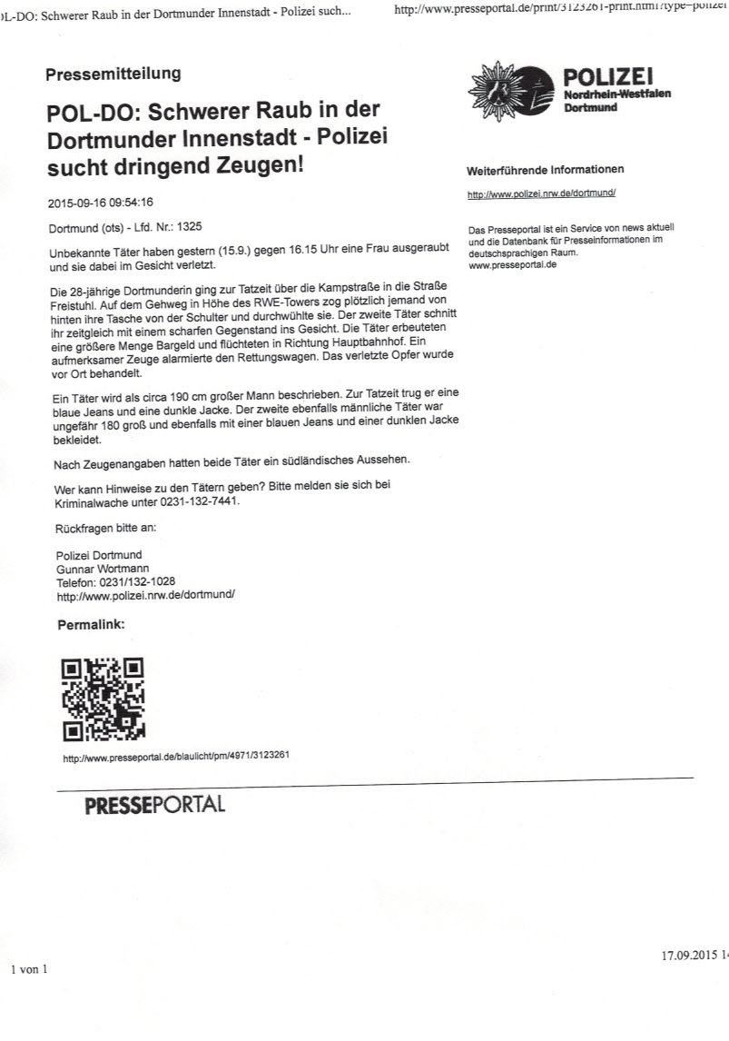 Polizeimeldung vom 17.09.2015